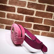 GUCCI GG MARMONT VELVET BELT BAG ROSE PINK 476434 SIZE 18 CM - 6