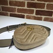 GUCCI GG MARMONT VELVET BELT BAG BEIGE 476434 SIZE 18 CM - 4