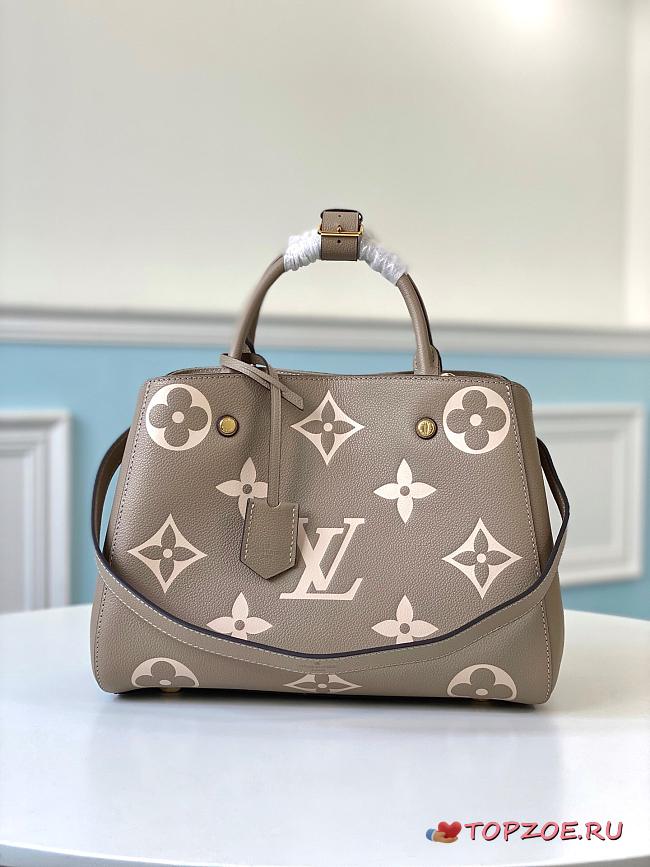 LV MONTAIGNE MM GRAY/CREAM M41048 SIZE 33 CM - 1