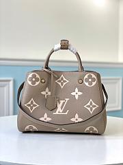 LV MONTAIGNE MM GRAY/CREAM M41048 SIZE 33 CM - 1