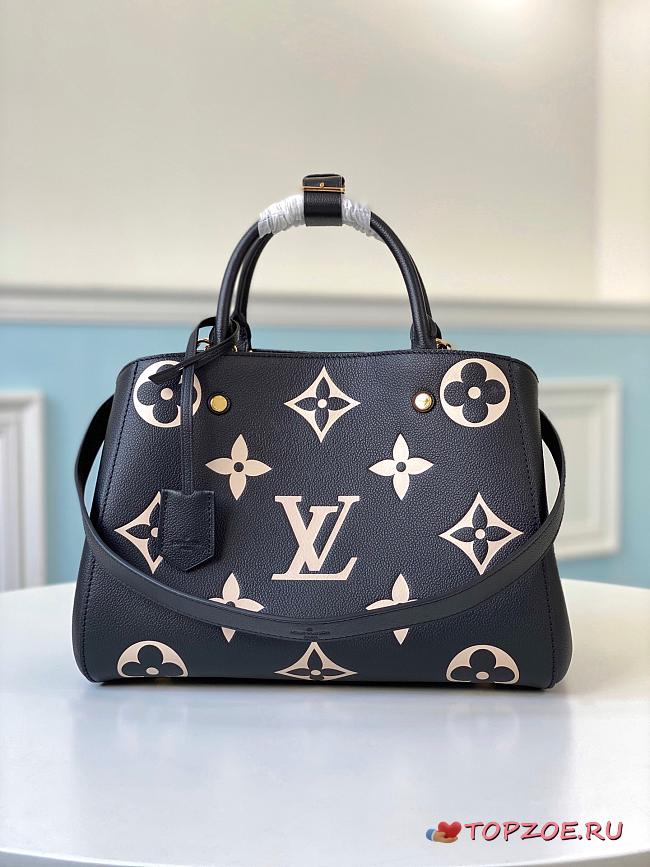 LV MONTAIGNE MM BLACK/BEIGE M45499 SIZE 33 CM - 1