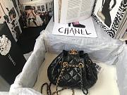 CHANEL DRAWSTRING BAG BLACK 20CM - 5
