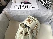CHANEL DRAWSTRING BAG WHITE 20CM - 3