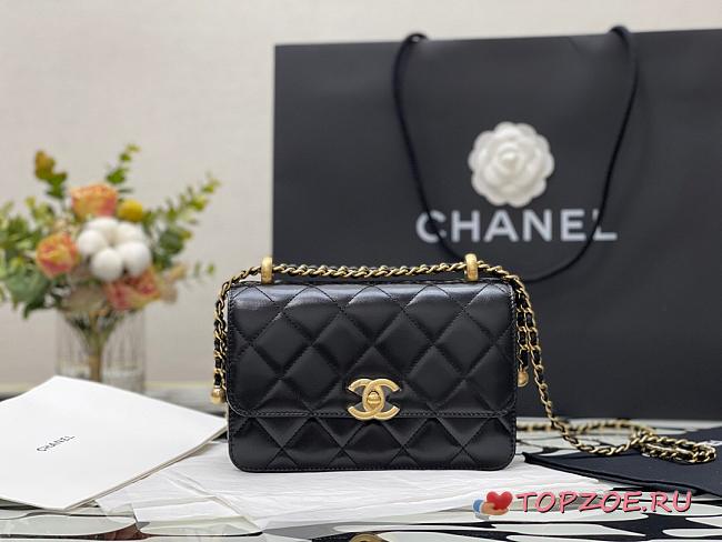 CHANEL WALLET ON CHAIN BLACK AP2289 SIZE 19.2 CM - 1