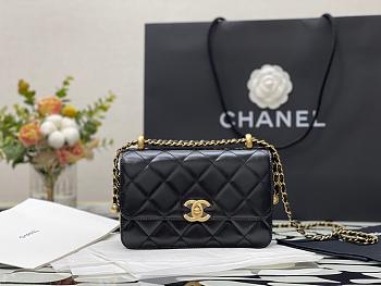 CHANEL WALLET ON CHAIN BLACK AP2289 SIZE 19.2 CM