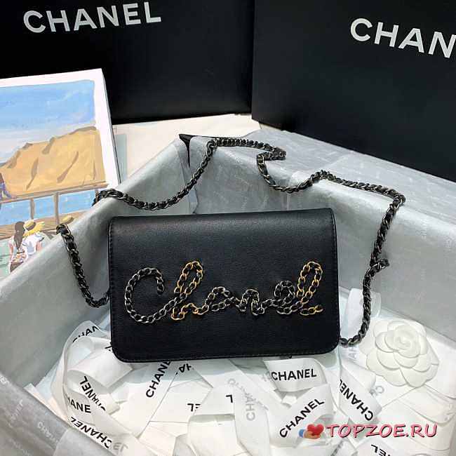 CHANEL WALLET ON CHAIN 2020 BLACK SIZE 19 CM - 1