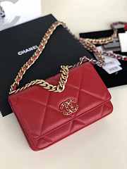 CHANEL 19 WALLET ON CHAIN 2019 RED AP0957 SIZE 19 CM - 2