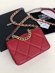 CHANEL 19 WALLET ON CHAIN 2019 RED AP0957 SIZE 19 CM - 3