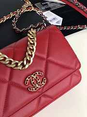 CHANEL 19 WALLET ON CHAIN 2019 RED AP0957 SIZE 19 CM - 4