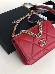 CHANEL 19 WALLET ON CHAIN 2019 RED AP0957 SIZE 19 CM - 5