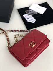 CHANEL 19 WALLET ON CHAIN 2019 RED AP0957 SIZE 19 CM - 6