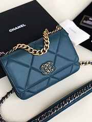 CHANEL 19 WALLET ON CHAIN 2019 PRUSSIAN BLUE AP0957 SIZE 19 CM - 1