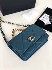 CHANEL 19 WALLET ON CHAIN 2019 PRUSSIAN BLUE AP0957 SIZE 19 CM - 2