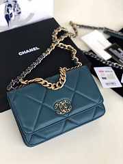 CHANEL 19 WALLET ON CHAIN 2019 PRUSSIAN BLUE AP0957 SIZE 19 CM - 3