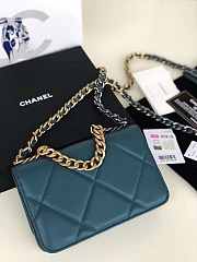 CHANEL 19 WALLET ON CHAIN 2019 PRUSSIAN BLUE AP0957 SIZE 19 CM - 4