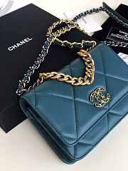 CHANEL 19 WALLET ON CHAIN 2019 PRUSSIAN BLUE AP0957 SIZE 19 CM - 5
