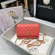 CHANEL WALLET ON CHAIN WITH COLORED CRYSTAL PINK AP1943 SIZE 19 CM - 1