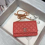CHANEL WALLET ON CHAIN WITH COLORED CRYSTAL PINK AP1943 SIZE 19 CM - 4