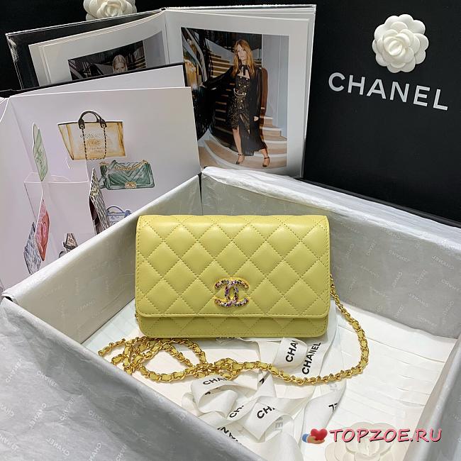 CHANEL WALLET ON CHAIN WITH COLORED CRYSTAL LEMON AP1943 SIZE 19 CM - 1