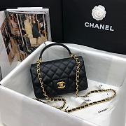 CHANEL MINI FLAP BAG WITH TOP HANDLE BLACK AS2431 SIZE 20 CM - 1