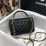 CHANEL MINI FLAP BAG WITH TOP HANDLE BLACK AS2431 SIZE 20 CM - 5