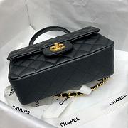CHANEL MINI FLAP BAG WITH TOP HANDLE BLACK AS2431 SIZE 20 CM - 4