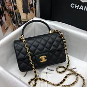 CHANEL MINI FLAP BAG WITH TOP HANDLE BLACK AS2431 SIZE 20 CM - 3