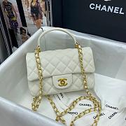 CHANEL MINI FLAP BAG WITH TOP HANDLE WHITE AS2431 SIZE 20 CM - 6
