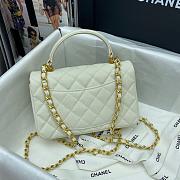 CHANEL MINI FLAP BAG WITH TOP HANDLE WHITE AS2431 SIZE 20 CM - 5
