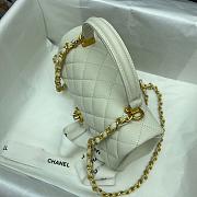 CHANEL MINI FLAP BAG WITH TOP HANDLE WHITE AS2431 SIZE 20 CM - 4