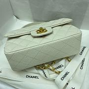 CHANEL MINI FLAP BAG WITH TOP HANDLE WHITE AS2431 SIZE 20 CM - 3