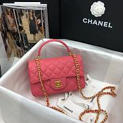  CHANEL MINI FLAP BAG WITH TOP HANDLE PINK AS2431 SIZE 20 CM - 1