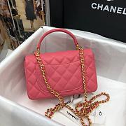  CHANEL MINI FLAP BAG WITH TOP HANDLE PINK AS2431 SIZE 20 CM - 6