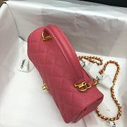  CHANEL MINI FLAP BAG WITH TOP HANDLE PINK AS2431 SIZE 20 CM - 5