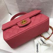  CHANEL MINI FLAP BAG WITH TOP HANDLE PINK AS2431 SIZE 20 CM - 3