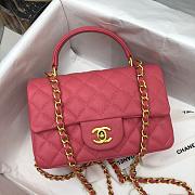  CHANEL MINI FLAP BAG WITH TOP HANDLE PINK AS2431 SIZE 20 CM - 2
