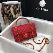 CHANEL MINI FLAP BAG WITH TOP HANDLE RED AS2431 SIZE 20 CM - 1