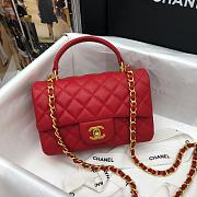 CHANEL MINI FLAP BAG WITH TOP HANDLE RED AS2431 SIZE 20 CM - 6