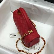CHANEL MINI FLAP BAG WITH TOP HANDLE RED AS2431 SIZE 20 CM - 5