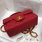 CHANEL MINI FLAP BAG WITH TOP HANDLE RED AS2431 SIZE 20 CM - 4