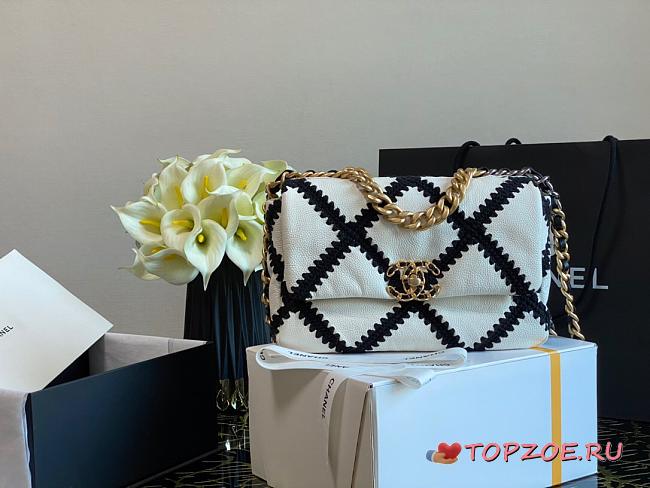 CHANEL 19 CROCHET BAG WHITE AS1160 SIZE 26 CM - 1