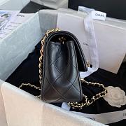 CHANEL COCO CHARMS FLAP BAG BLACK AS2326 SIZE 20 CM - 3