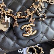 CHANEL COCO CHARMS FLAP BAG BLACK AS2326 SIZE 20 CM - 6