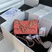 CHANEL COCO CHARMS FLAP BAG PINK AS2326 SIZE 20 CM - 1