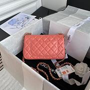 CHANEL COCO CHARMS FLAP BAG PINK AS2326 SIZE 20 CM - 2