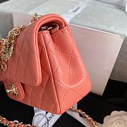 CHANEL COCO CHARMS FLAP BAG PINK AS2326 SIZE 20 CM - 3