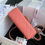 CHANEL COCO CHARMS FLAP BAG PINK AS2326 SIZE 20 CM - 4