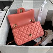 CHANEL COCO CHARMS FLAP BAG PINK AS2326 SIZE 20 CM - 5