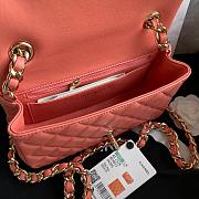 CHANEL COCO CHARMS FLAP BAG PINK AS2326 SIZE 20 CM - 6