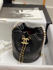 CHANEL SMALL DRAWSTRING BAG BLACK SIZE 19 CM - 1